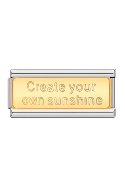 Double Link Size Create Your Own Sunshine Written Italian Bracelet Charm