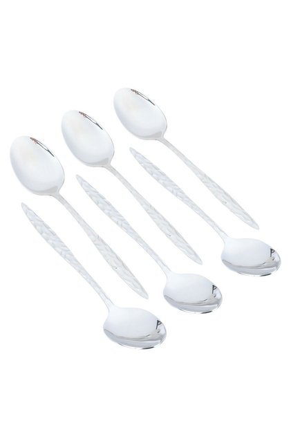 Al Saif Gallery steel spoons, 21x4.5 cm, 6 pieces, engraved - silver