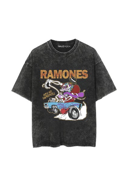 Μπλουζάκι με στάμπα Unisex Oversize Series Rock Ramones