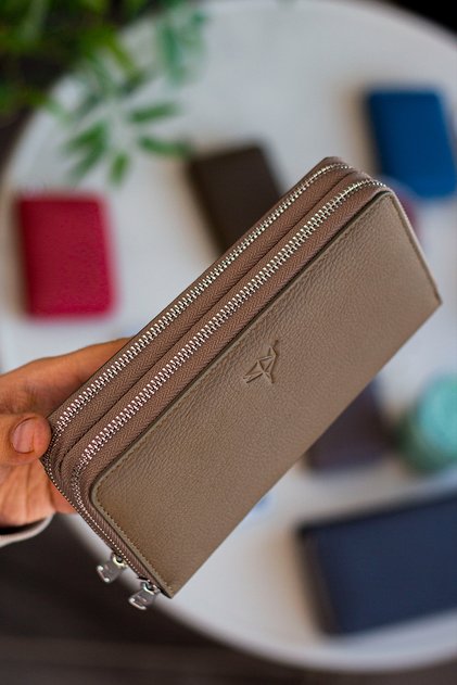 Orleans Genuine Leather Handbag with Phone Compartment Wallet Card Holder