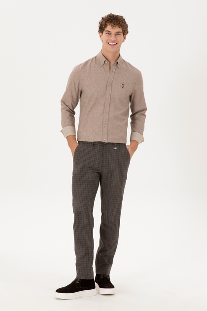 U.S. Polo Assn. Erkek Slim Fit Mor Kanvas Pantolon 50291198-VR038