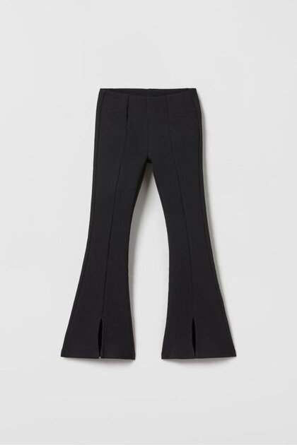Girl's Steel Knitted Flared Leggings Black