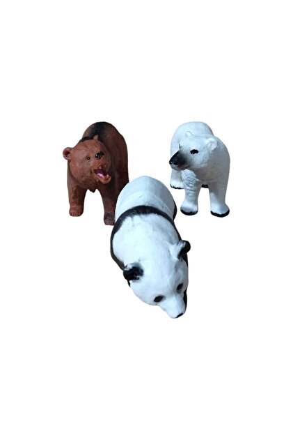 OYUNCAK POŞET HAYVAN KAFADAR AYILAR BOZ AYI PANDA KUTUP AYISI GEYİK KURT TİLKİ VAHŞİ KÖPEK 6 PARÇA