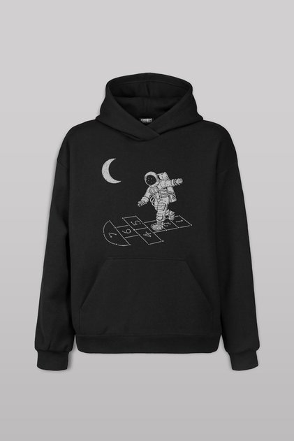 Sek Sek Game in Space - Astronaut Cosmos Printed Unisex Hooded Hoodie