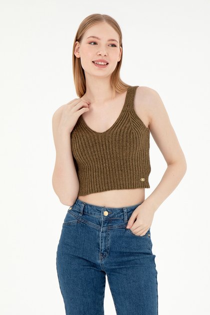 Pulover kaki de damă 50293072 -VR027