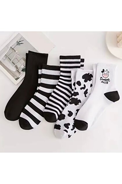 5’li Desenli Tenis Spor Çorap Set
