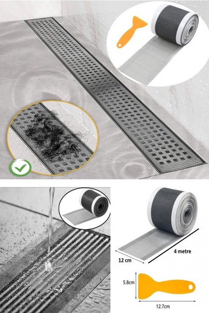 Çok Amaçlı Gider Süzgeci Ve Banyo Gider Süzgeci Saç Yakalayıcı Süzgeç 12 Cm * 4 Metre