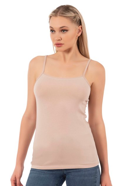 Özkan 27105 Women's Cotton Modal Flexible Comfortable String Strap Knitted Tank Top