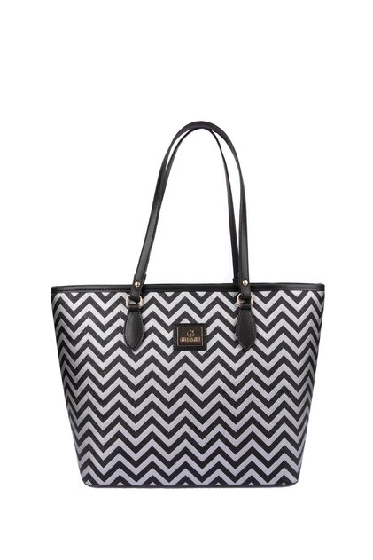 Holly Black Zigzag Hand and Shoulder Bag