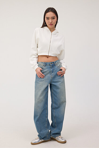 Addax Şardonlu Kapüşonlu Crop Sweatshirt H1526-İ9 - Fiyatı, Yorumları