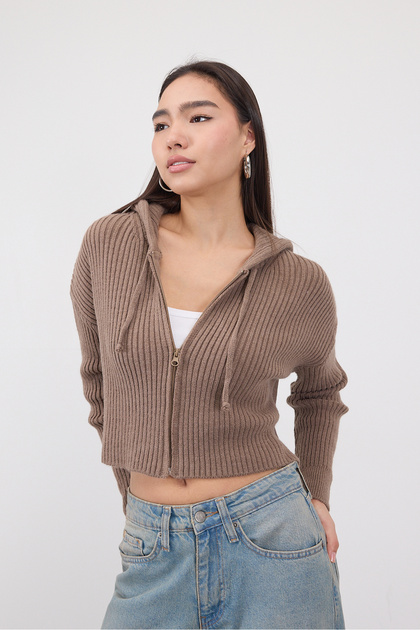 Addax Kapüşonlu Fermuarlı Triko Hırka H3391-C13 - Fiyatı, Yorumları