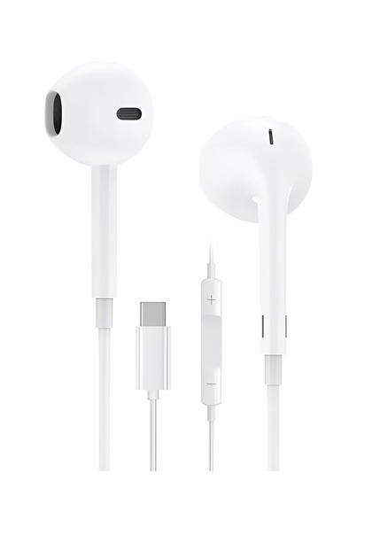 سماعة أذن سلكية مع ميكروفون تدعم iPhone 15 وiPad