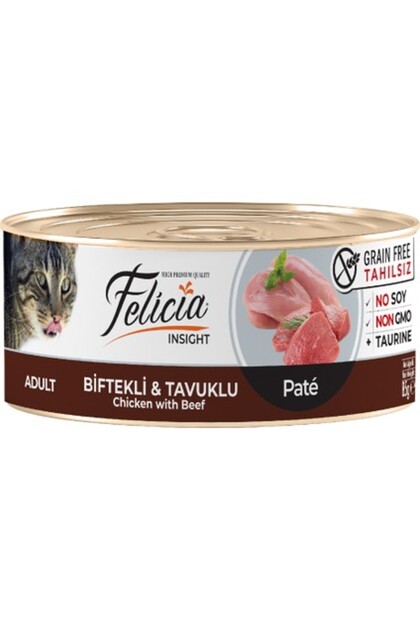 Tahılsız Biftekli Tavuklu Kıyılmış Kedi Konservesi 85 gr CB3451 CSS65644