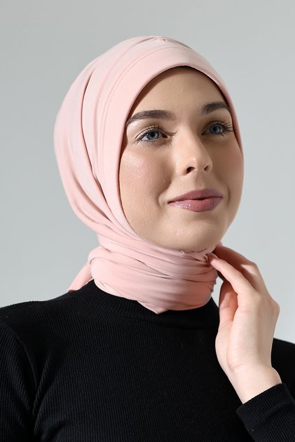 شال عملي جاهز للارتداء بثلاثة أربطة مختلفة باللون الوردي