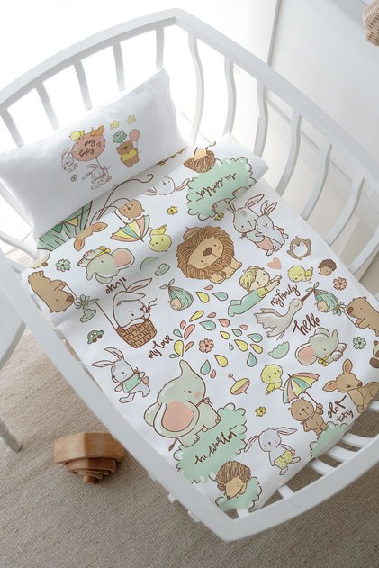Mother's Side Crib Bedding Set (60X100) - Iconic Series - Cute Zoo