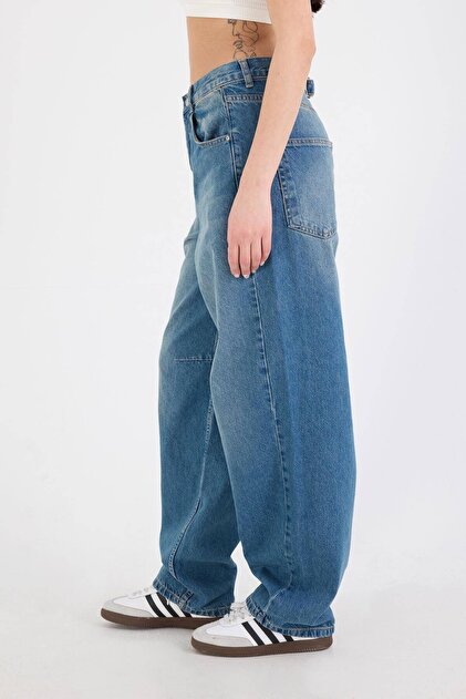 Addax Yüksek Bel Kayış Detaylı Wide Leg Jean PN388-PNE - Fiyatı
