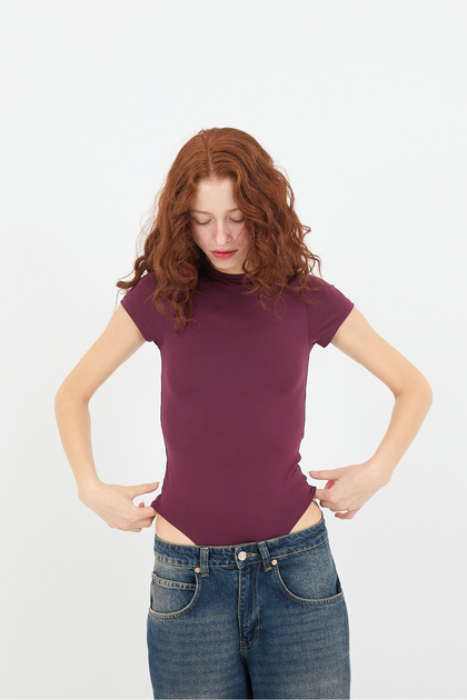 Addax Bisiklet Yaka Kısa Kollu Bodysuit Z24-0043-H8 - Fiyatı