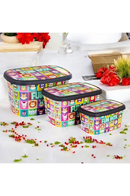 biedda 50-25-12.5 Litre 3 lü Set Fun Box Plastik Çok Amaçlı