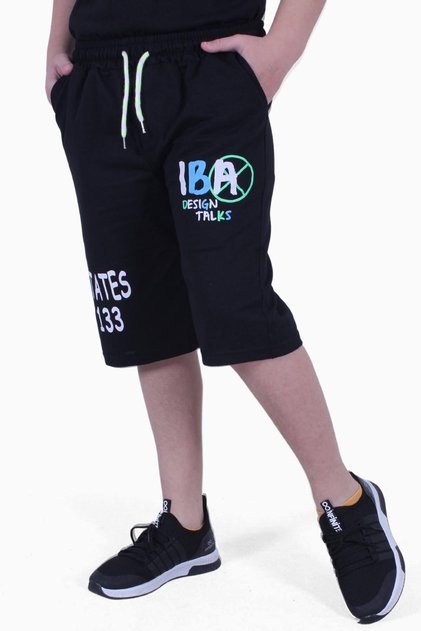 Boy's Capri with Letter Printed Pocket Detail