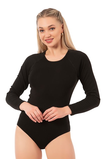 Özkan 24200 Women's Thermal Long Sleeve Round Neck Hook Snap Bodysuit
