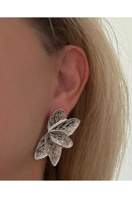 Silver Lotus Earrings