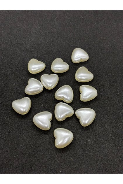 Cream Color Heart Pearl Beads 1 Mm, Heart Pearl Stitching (45 Gr - 100 Pieces) B:40