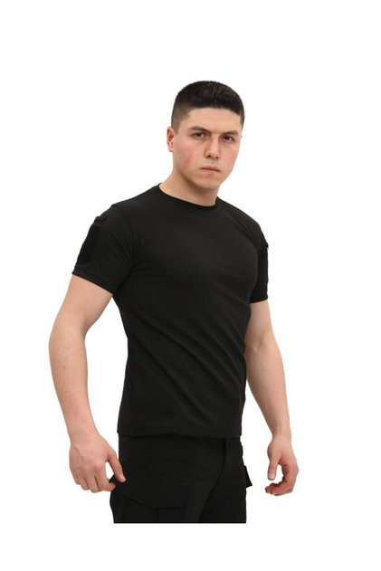 Yakasız Kısa Kol Tactical T-shirt - Tişört