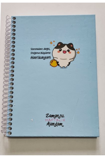 Zamansız Ajanda Spiralli Sert Kapak Zamansız Planlayıcı Sonsuz Ajanda 24x17cm - Kapak Deseni Seçmeli
