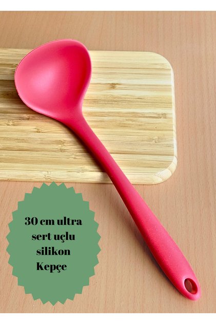 30 cm silikon ultra sert uçlu yüksek ısıya dayanıklı kepçe