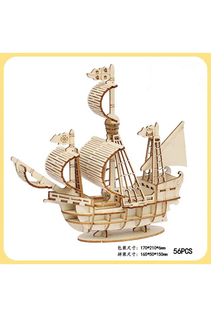 Small B1PCS 1PC 3D Sailboat Wooden Puzzle Assembly Model Puzzle DIY Wooden Crafts 3D Puzzle Gifts De