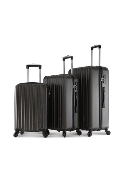 Lightweight Travel Luggage Trolley Set 3 Pcs ABS -DARK GREY