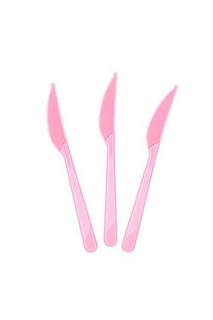 Pink Plastic Knife Luxury (25 PCS)