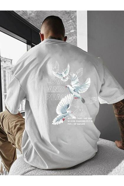 Love and Peace Printed Oversize Tee