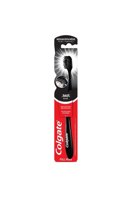 T.b Charcoal Infused--med 360 Black (100204) --- كولجيت فرشاة اسنان اسود بالفحم متوسط 360