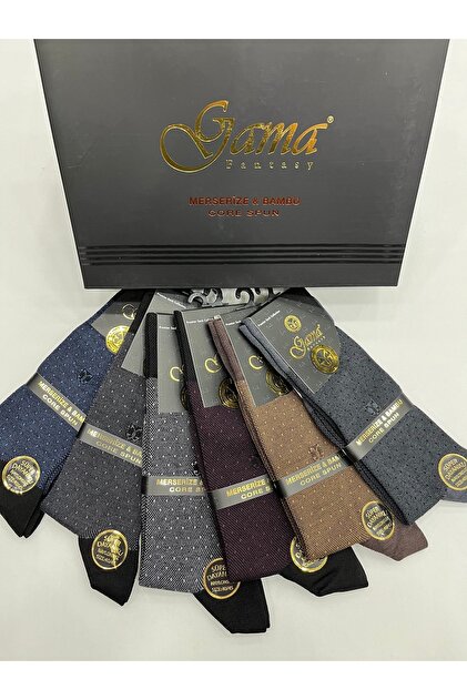Gama Çorap 6 Adet Bambu %100 Doğal Naylonsuz Siyah Laci Gri Kalın