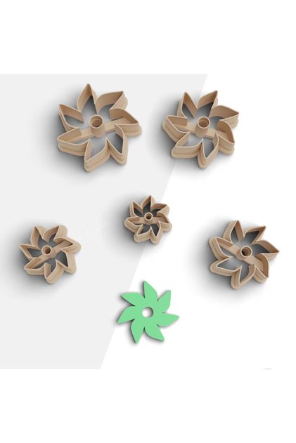 Twisted Flower Shaped Polymer Clay Mold, Earring Mold, Jewelry Mold, Cake Molds, No:1065