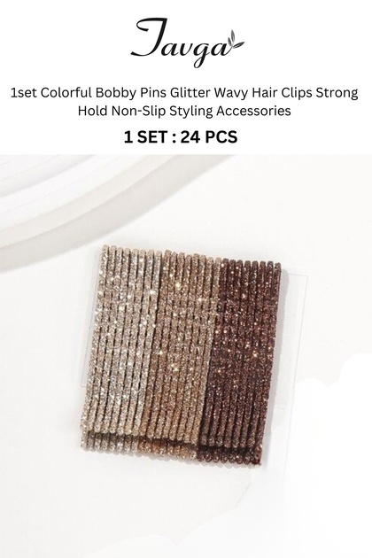 24 Adet New Hot Hair Pins Parlak Simli Tel Toka Saç Tokası