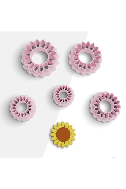 Sunflower Shaped Polymer Clay Mold, Earring Mold, Jewelry Mold, Cake Molds, No:1078