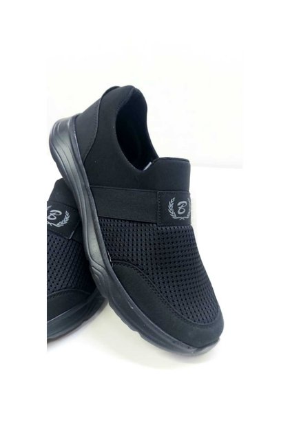 Black Laceless Orthopedic Breathable No Odor Lightweight Flexible Comfortable Soft Comfortable Sole Sneaker