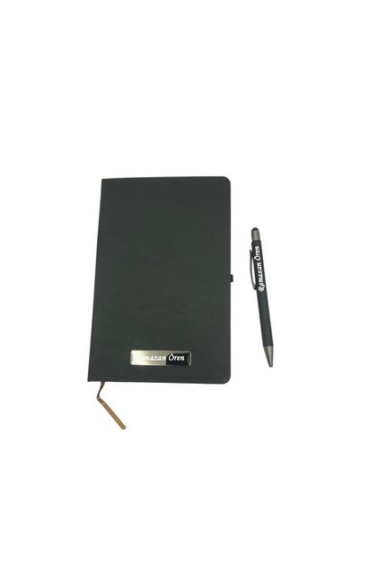 İsme Özel Siyah Defter Kalem Seti