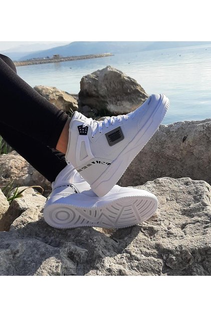 2238-2243 White, Footed Orthopedic High-Top Basket Sports Shoes