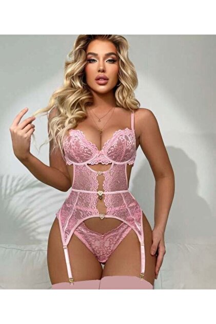 garter belt pattern free Zuri Lace Suspender In Pink On Sale main image 0