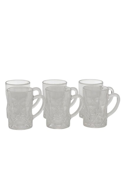 Max Al Saif Gallery Glass Teapots, 6 Pieces, Handle - Clear