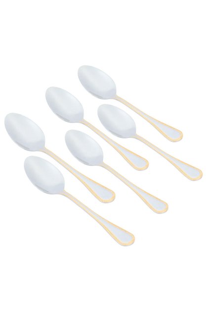 Al Saif Gallery steel spoon set, 6 pieces - gold silver