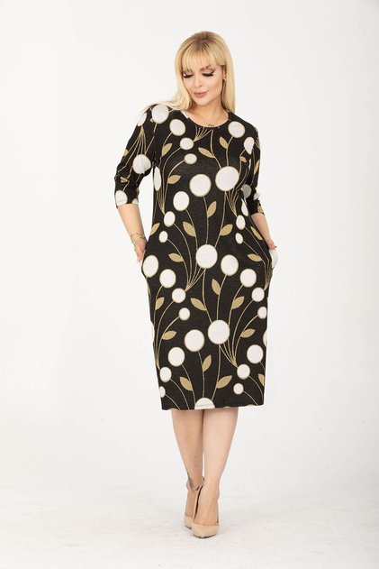Rochie de iarnă cu buzunare jacquard 25E-2430