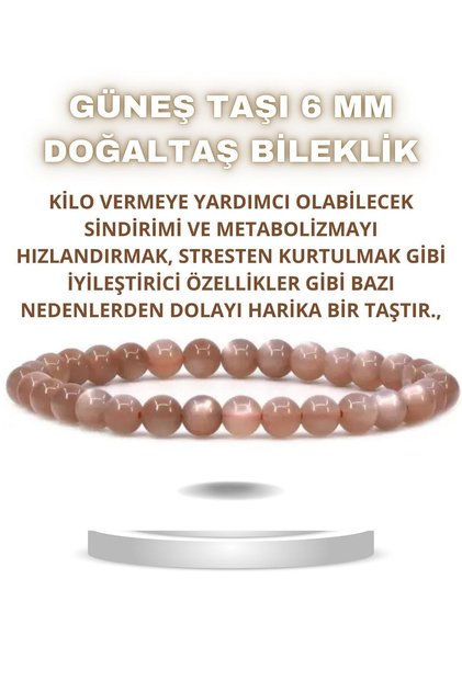Sun Natural Stone Bracelet 6 Mm (Help to Lose Weight) Aa Quality