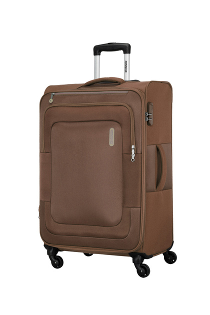 Duncan Soft Spinner Trolley Luggage Medium Brown