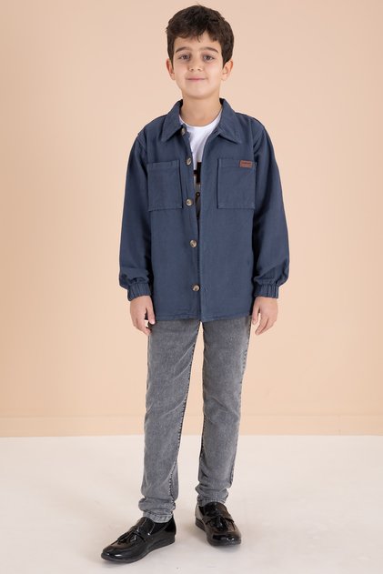 Boy's 3-Piece Suit with Indigo Button Shirt and Jeans Trousers 19971