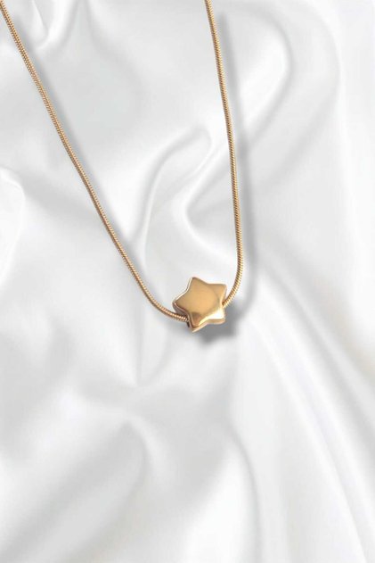 316L Çelik Gold Renk Yıldız Model Kolye