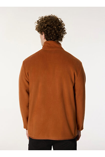 Jeep Kiremit Erkek Dik Yaka Relaxed Polar Sweatshirt C4WM-SWT4201